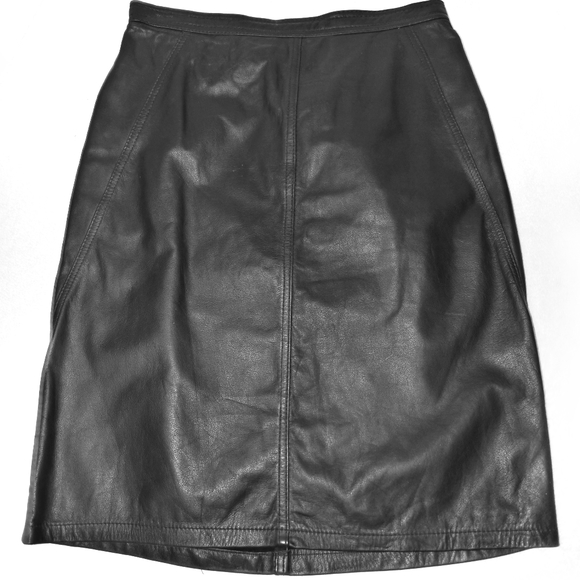 Tarazzia Dresses & Skirts - Sold ^ $6 SALE! Black Leather Skirt, 7/8 26" waist